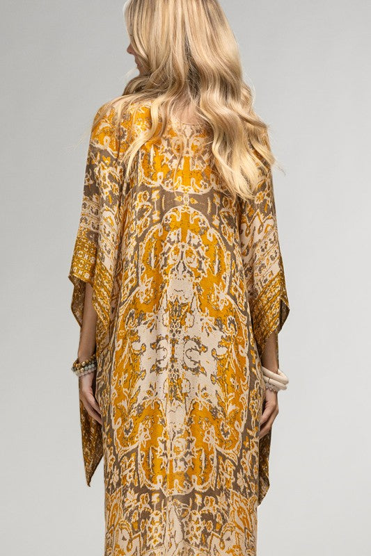 BOHEMIAN MANDALA KIMONO - MUSTARD