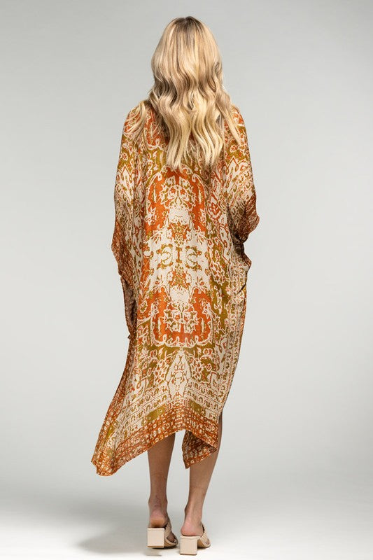 BOHEMIAN MANDALA KIMONO - RUST