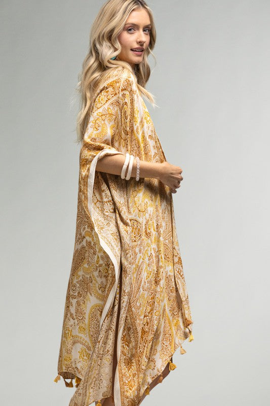 MUSTARD PAISLEY KIMONO