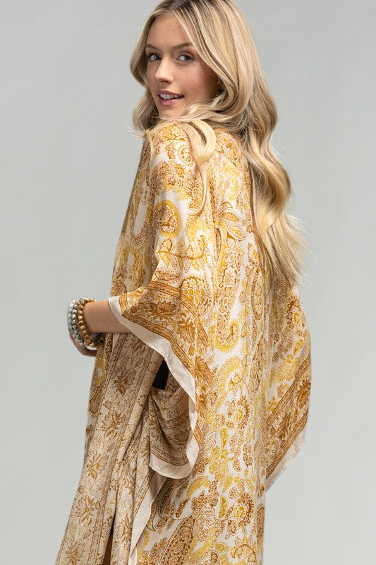 MUSTARD PAISLEY KIMONO