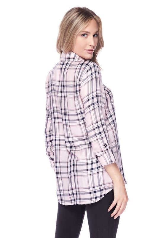 PINK BUTTON DOWN TOP