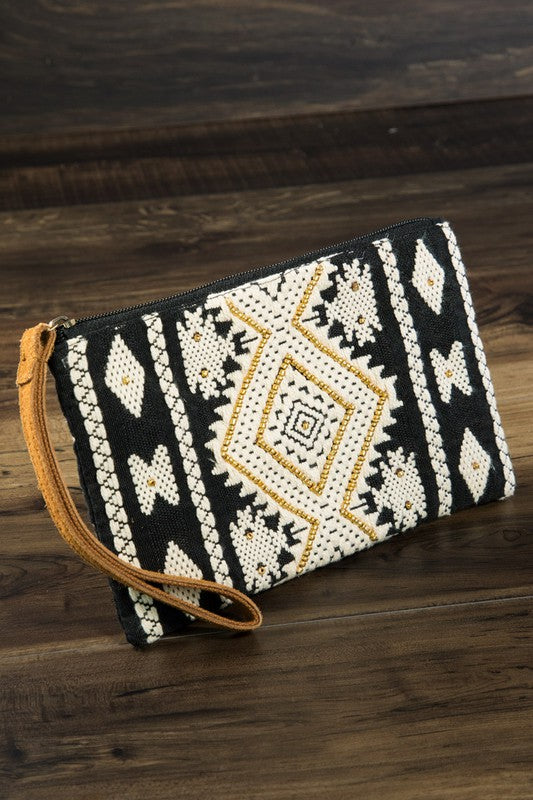 ZIG ZAG BEADED CLUTCH