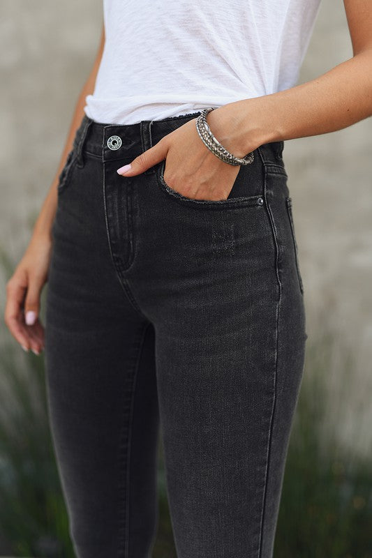 HIGH RISE BASIC AKNLE SKINNY