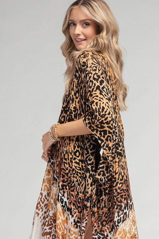 LEOPARD OMBER KIMONO