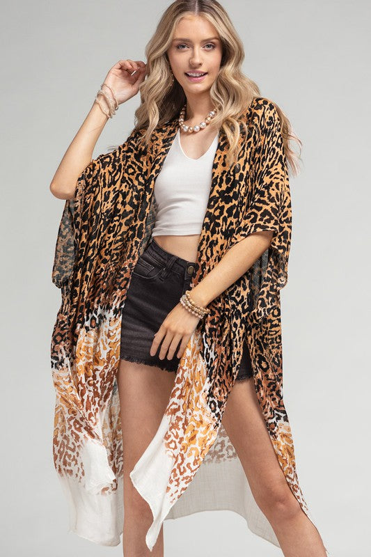 LEOPARD OMBER KIMONO