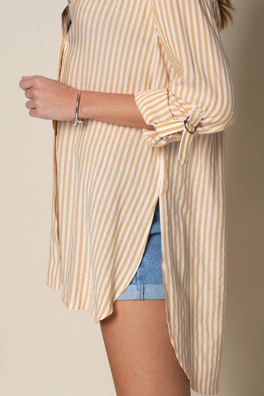 BUTTON DOWN TUNIC SHIRT