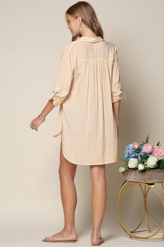 BUTTON DOWN TUNIC SHIRT