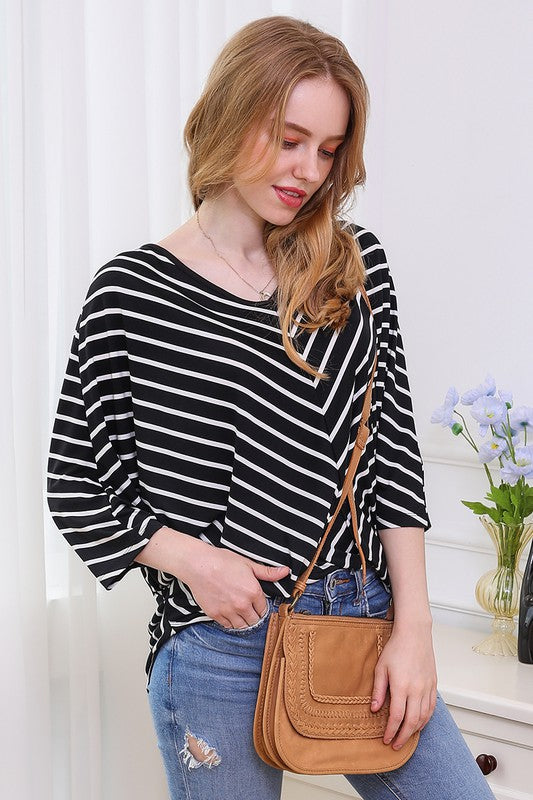 CHEVRON IS MY STYLE TOP-BLACK