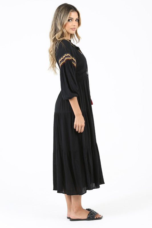 THE EMBROIDERED BLACK DRESS