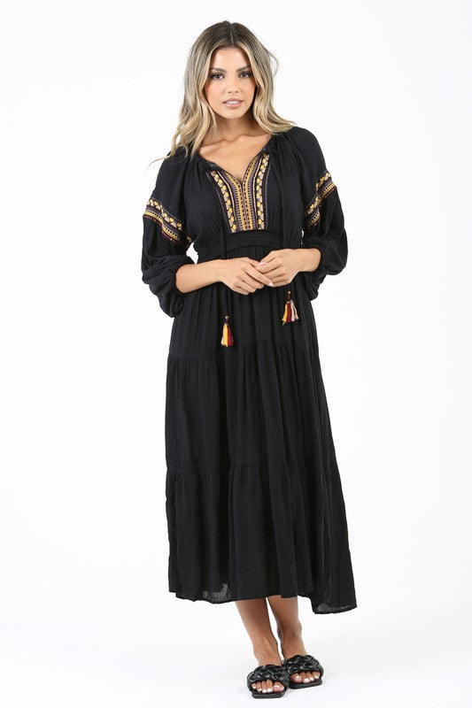 THE EMBROIDERED BLACK DRESS