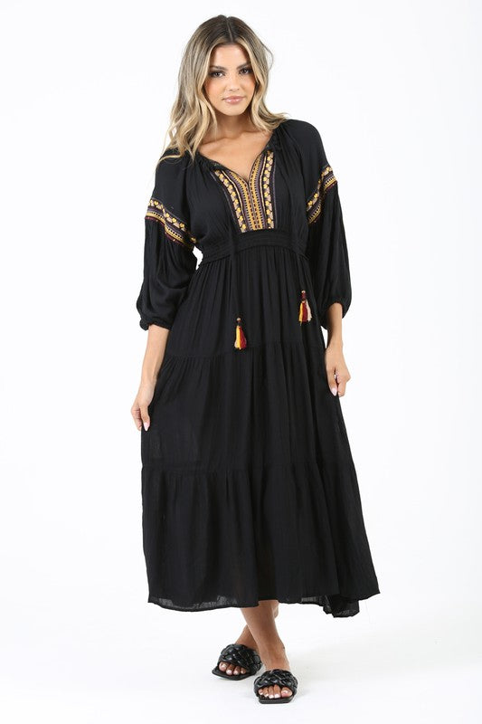 THE EMBROIDERED BLACK DRESS