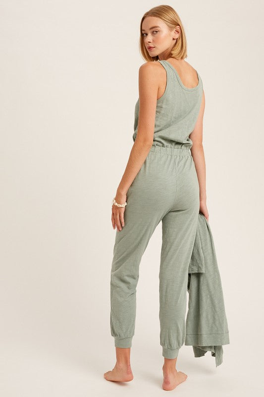 TEXTURED JUMPSUIT AND LONG CARDIGAN KNIT SETS