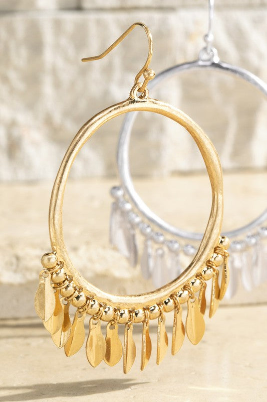 TEAR DROP TASSEL EARRINGS