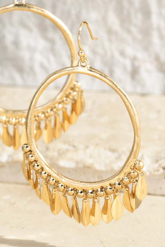 TEAR DROP TASSEL EARRINGS