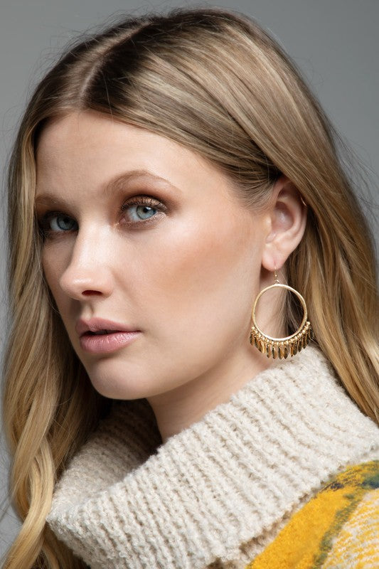 TEAR DROP TASSEL EARRINGS
