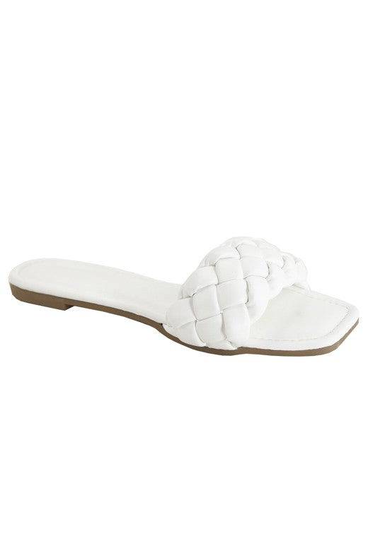 THE MELODY BRAIDED SANDAL - WHITE