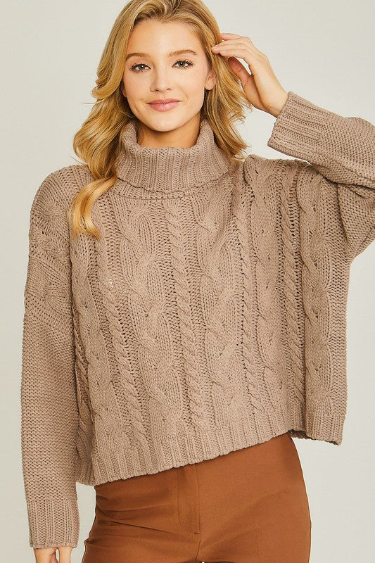 CABLE KNIT SWEATER