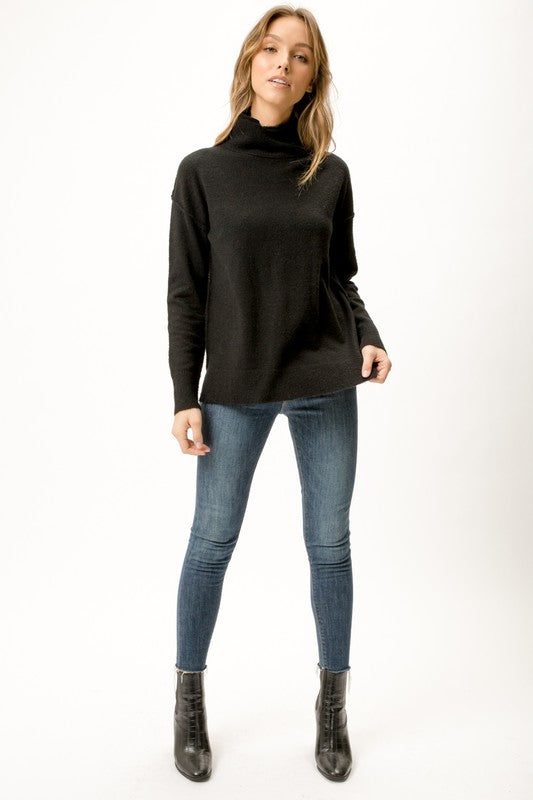 SLOUCH MOCK NECK SWEATER