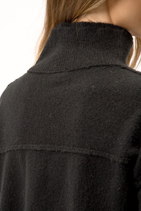 SLOUCH MOCK NECK SWEATER