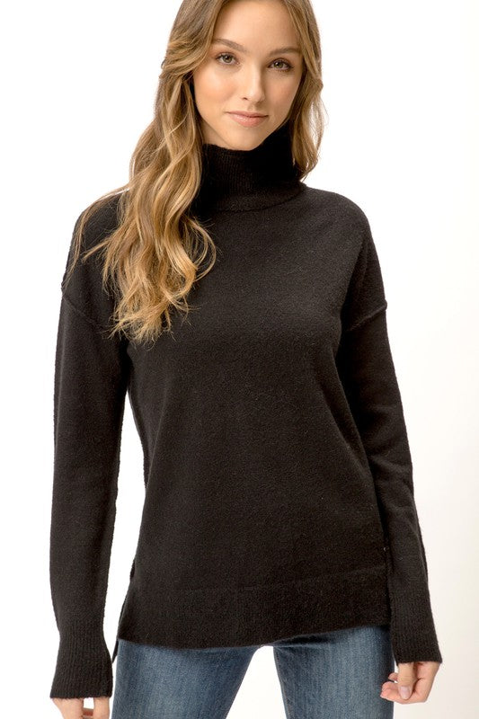 SLOUCH MOCK NECK SWEATER
