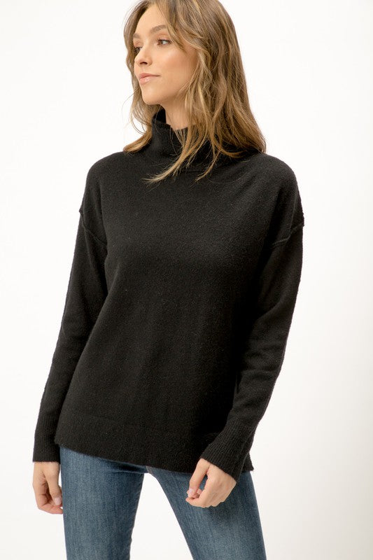SLOUCH MOCK NECK SWEATER