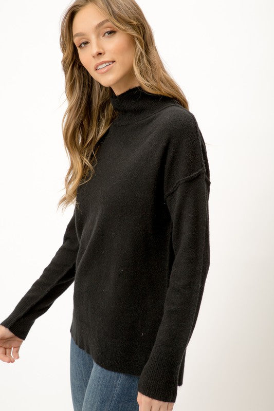 SLOUCH MOCK NECK SWEATER