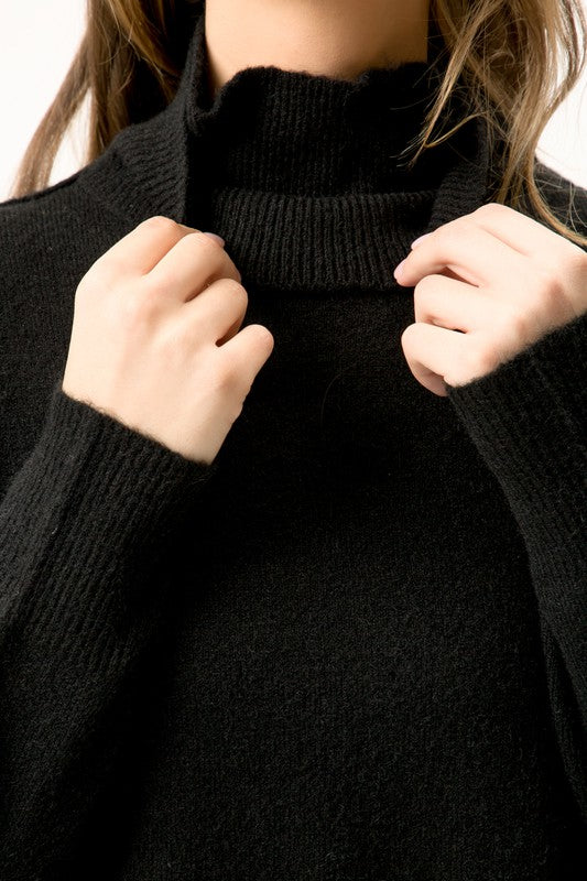 SLOUCH MOCK NECK SWEATER
