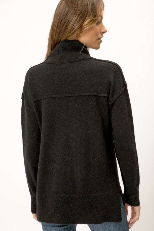 SLOUCH MOCK NECK SWEATER
