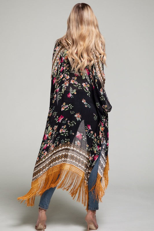 GALLIA FLORAL KIMONO - GOLD