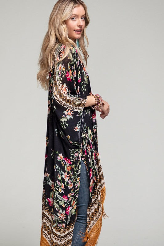 GALLIA FLORAL KIMONO - GOLD