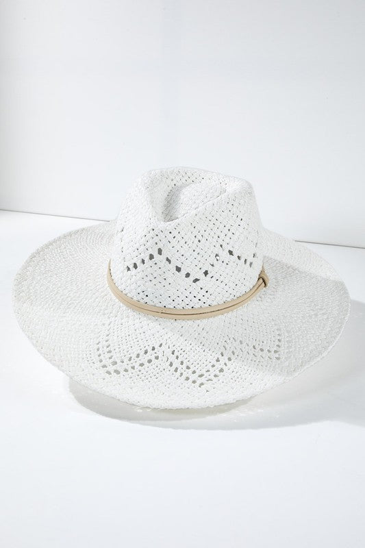 WOVEN EYELET PANAMA HAT