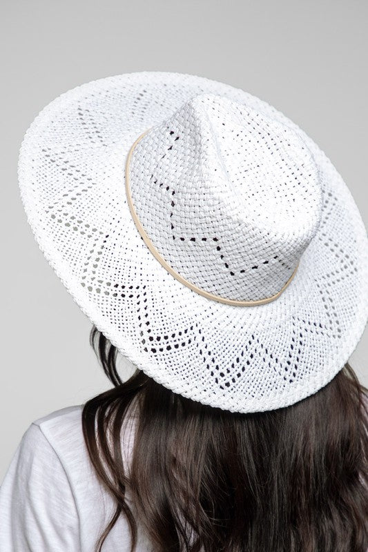 WOVEN EYELET PANAMA HAT