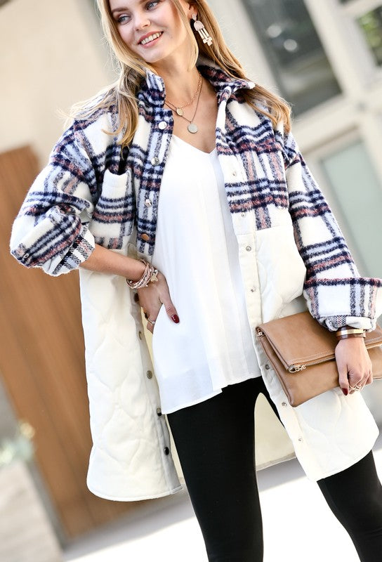 PLAID PUFFER JACKET