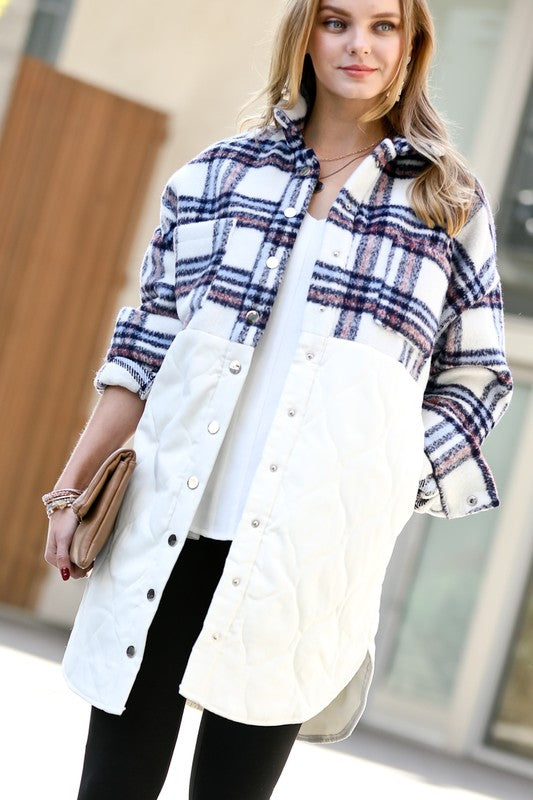 PLAID PUFFER JACKET