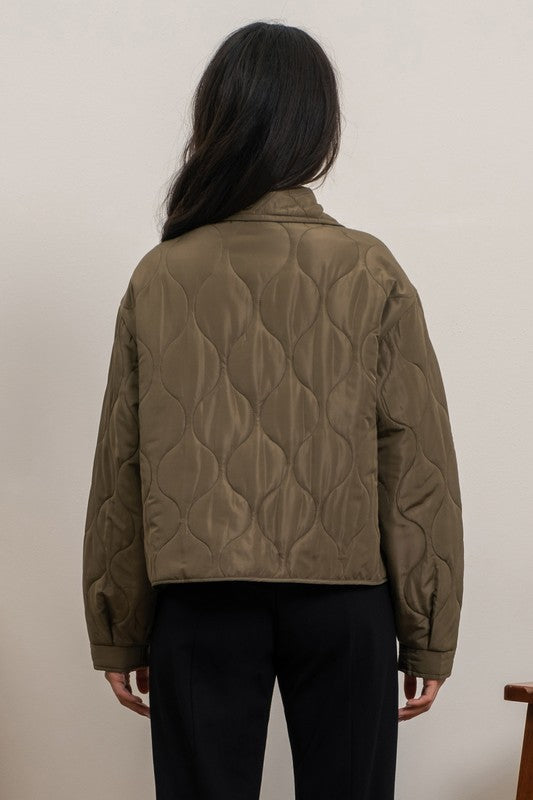 BUTTON UP QUILTED JACKET