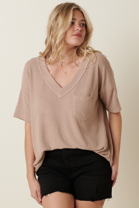 BOUCLE RIB SHORT SLEEVE