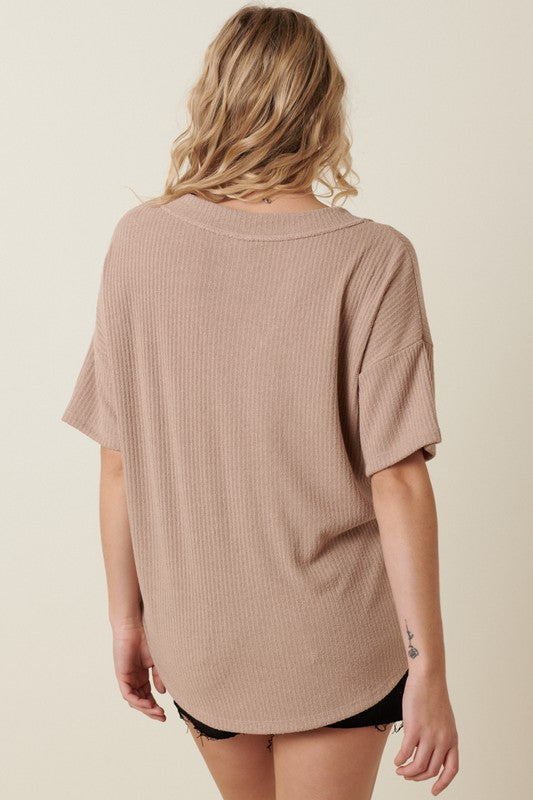 BOUCLE RIB SHORT SLEEVE