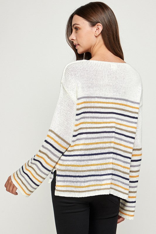 THE MULTI COLOR STRIPE SWEATER