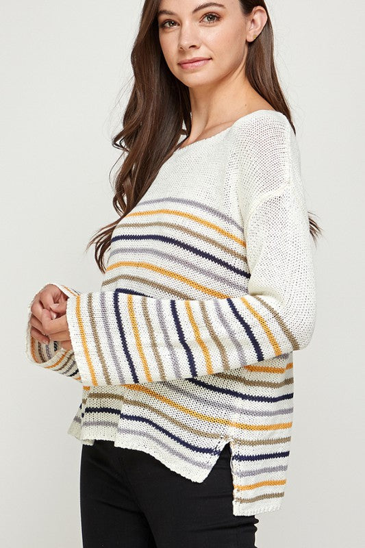 THE MULTI COLOR STRIPE SWEATER
