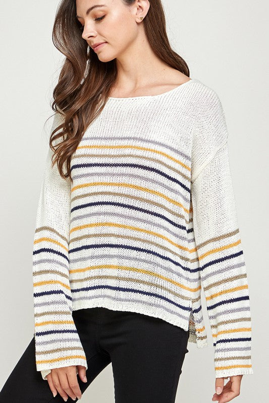 THE MULTI COLOR STRIPE SWEATER
