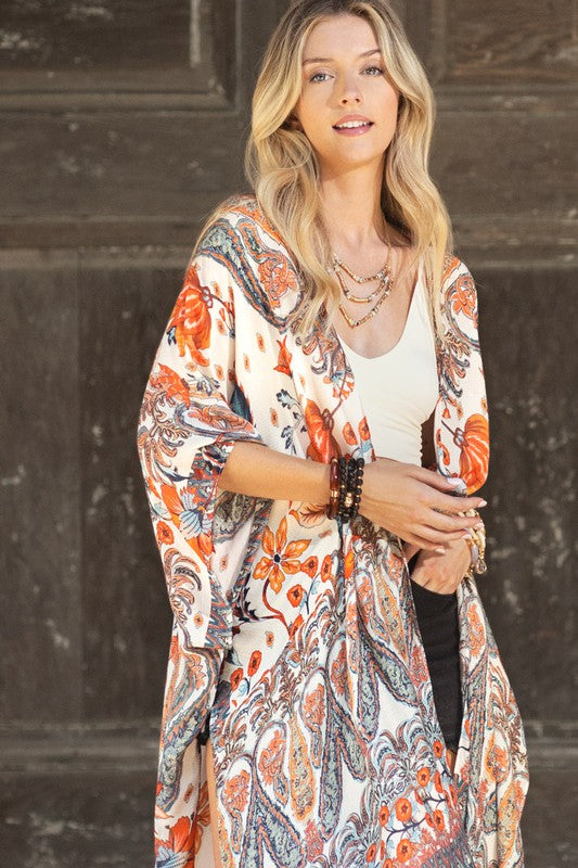 ALABASTER DOBBY JACQUARD KIMONO