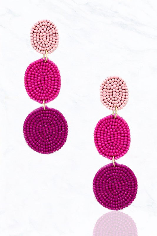 BEADED 3 TIER EARRINGS