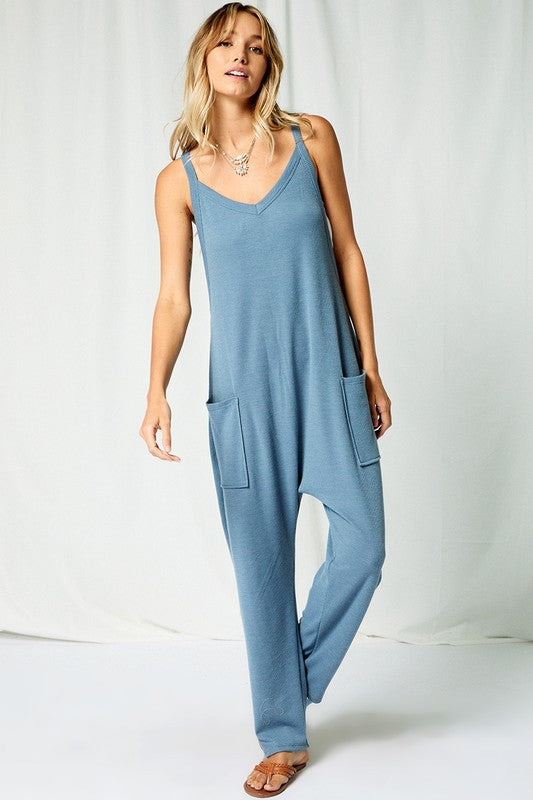 RELAXED FIT JUMPSUIT - DENIM