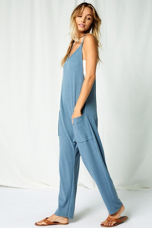 RELAXED FIT JUMPSUIT - DENIM
