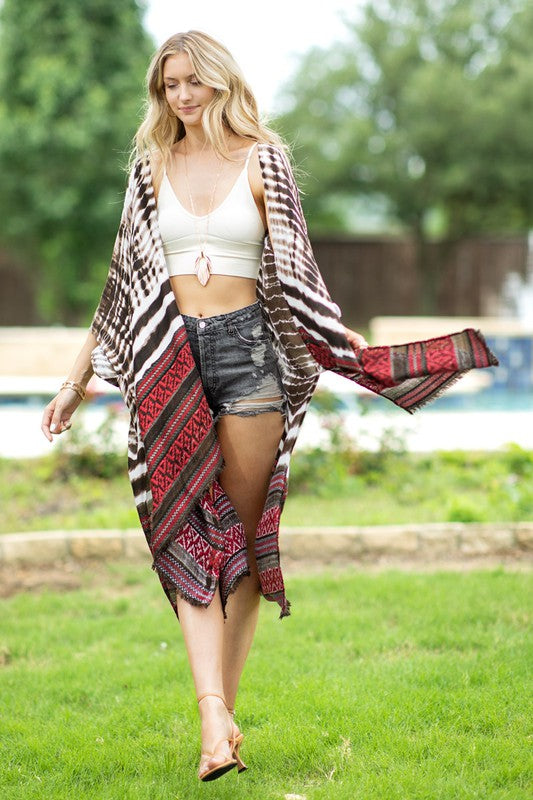 TIE DYE JACQUARD KIMONO