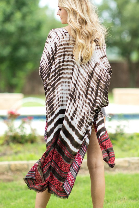 TIE DYE JACQUARD KIMONO