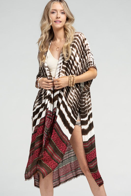 TIE DYE JACQUARD KIMONO