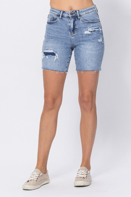 PATCH DENIM JUDY BLUES SHORTS