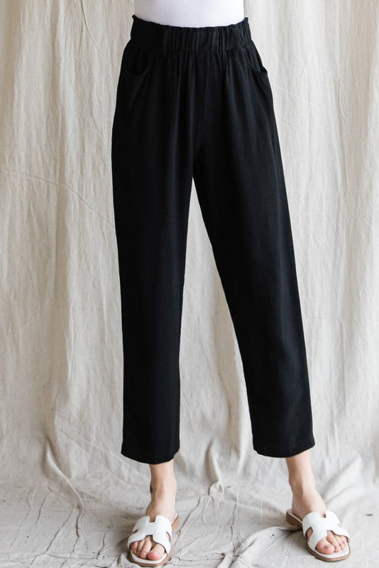 THE ALL DAY LINEN PANTS - BLACK