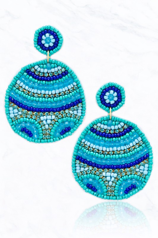 BEADED BALL EARRINGS